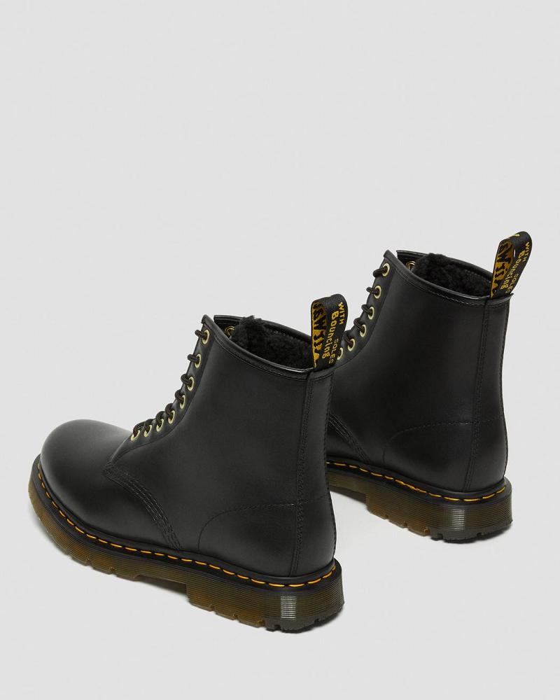 Black Men's Dr Martens 1460 DM's Wintergrip Leather Work Boots | CA 645KOR